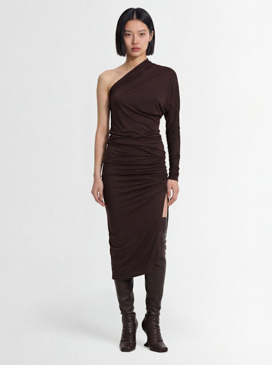 Rick Owens: Top asymétrique Diana - Marron - women_1 | Luisa Via Roma