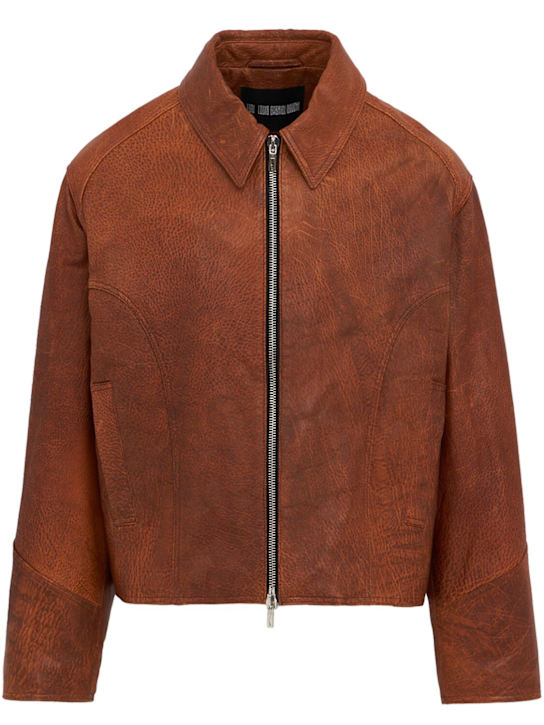 Louis Gabriel Nouchi: Leather jacket - Cognac - men_0 | Luisa Via Roma
