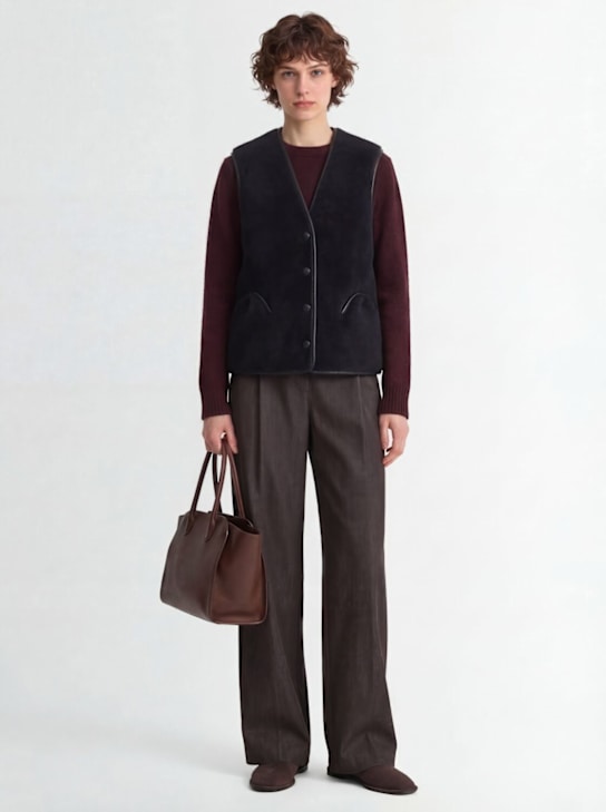 Blazé Milano: Shearlingweste „Gliss“ - Dunkelbraun - women_1 | Luisa Via Roma