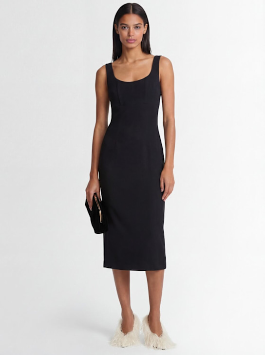 Roland Mouret: Midikleid aus Seide und Wolle - Schwarz - women_1 | Luisa Via Roma