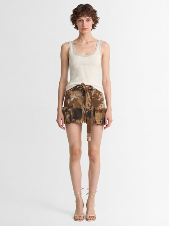Blumarine: Cargo mini skirt - Beige - women_1 | Luisa Via Roma