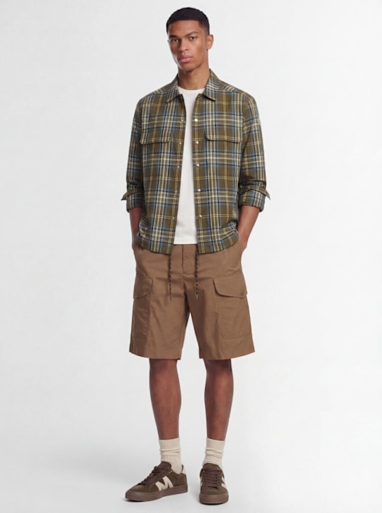 Moncler: Cotton poplin cargo shorts - Beige - men_1 | Luisa Via Roma