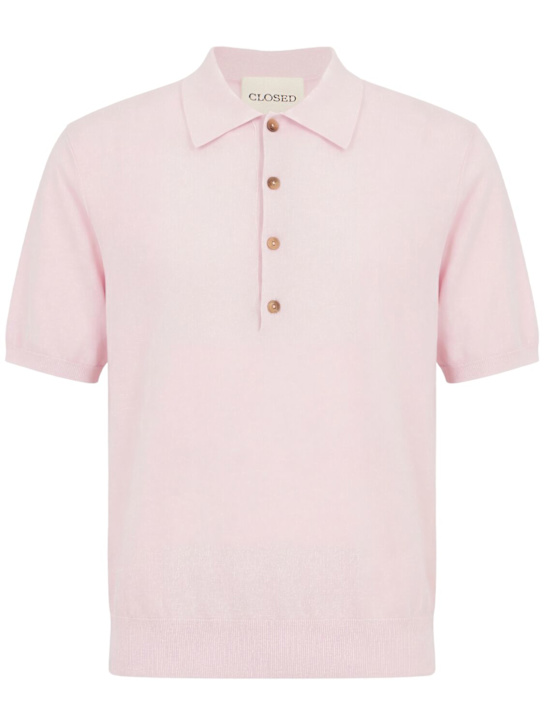 Closed: Short sleeve cotton polo shirt - Quartz Pink - men_0 | Luisa Via Roma
