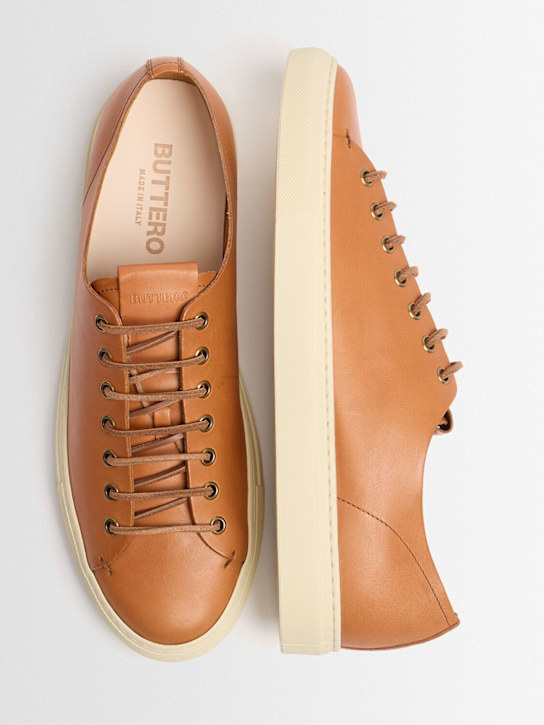 Buttero: Tanino leather sneakers - Miele - men_1 | Luisa Via Roma