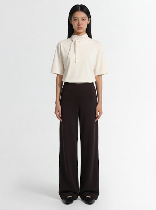 Lemaire: Hose aus Wollmischung - Dark Roast - women_1 | Luisa Via Roma