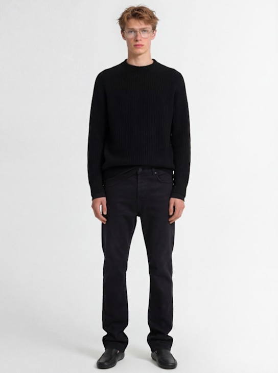 The Core: ウール イングリッシュリブニット クルーネックセーター - ブラック - men_1 | Luisa Via Roma