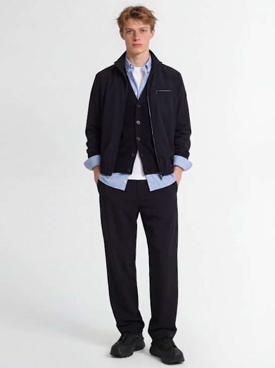 Moncler: Danby tech blend casual jacket - ブラック - men_1 | Luisa Via Roma
