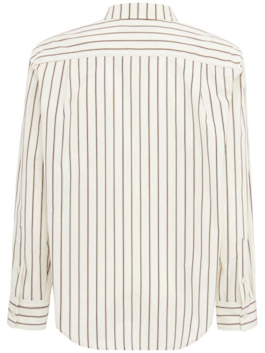 Louis Gabriel Nouchi: 条纹棉府绸经典衬衫 - Desert Pinstrip - men_1 | Luisa Via Roma