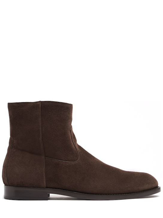 Buttero: Floyd suede ankle boots - Moka - men_0 | Luisa Via Roma
