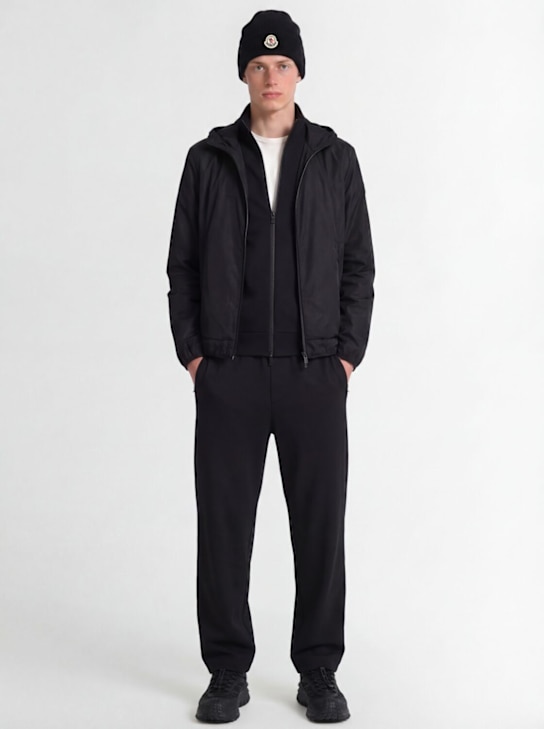 Moncler: Granier nylon hooded windbreaker - Black - men_1 | Luisa Via Roma