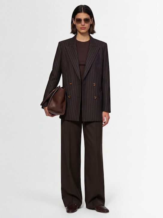 Blazé Milano: Blazer en laine et cachemire Everynight - Marron Foncé - women_1 | Luisa Via Roma