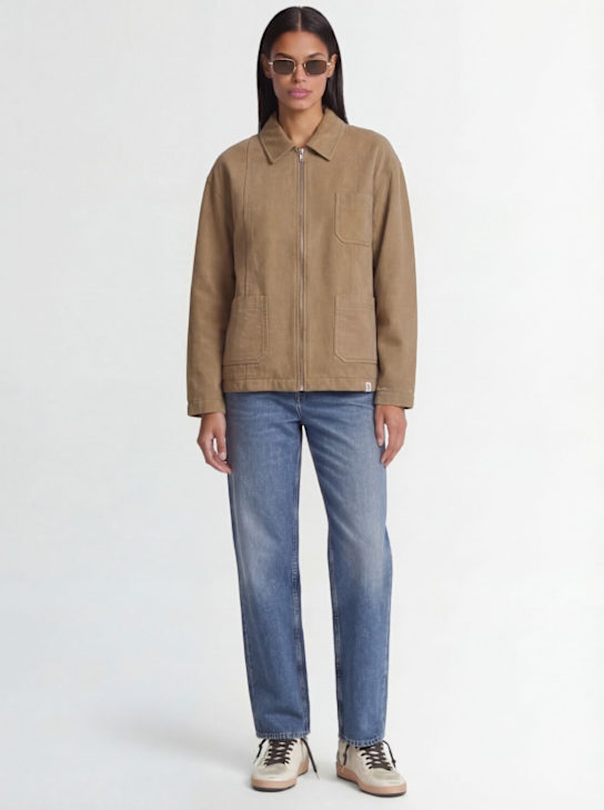 Golden Goose: Journey填充混棉夹克 - Pale Khaki - women_1 | Luisa Via Roma