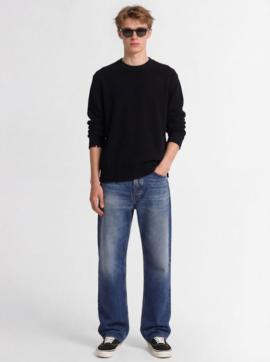 Laneus: 棉质针织圆领毛衣 - 黑色 - men_1 | Luisa Via Roma