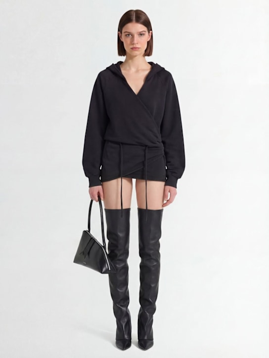 The Attico: 棉质迷你连衣裙 - 黑色 - women_1 | Luisa Via Roma