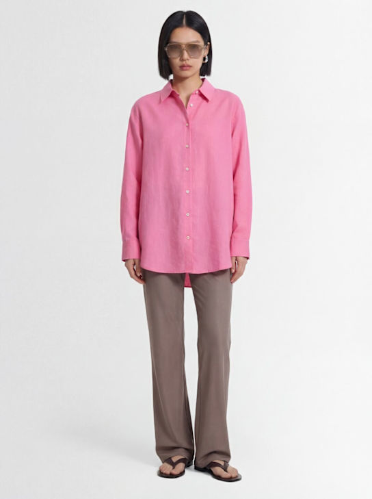 Lido: 亚麻&棉长袖衬衫 - 粉色 - women_1 | Luisa Via Roma