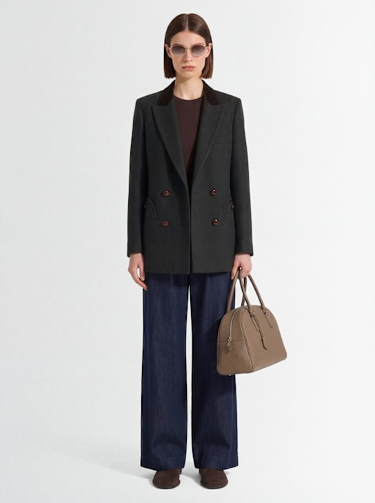 Blazé Milano: Everynight双排扣羊毛西服夹克 - 深绿色 - women_1 | Luisa Via Roma