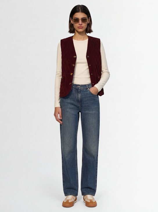 Blazé Milano: Suffolk cotton vest - Plum - women_1 | Luisa Via Roma