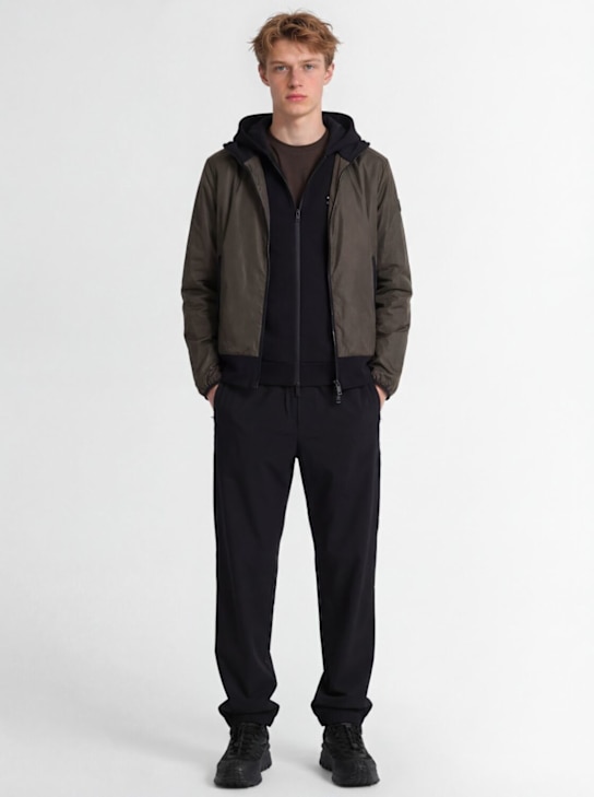 Moncler: Galveston nylon hooded windbreaker - 棕色 - men_1 | Luisa Via Roma