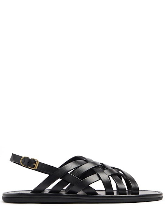 Buttero: Leather sandals - 黑色 - men_0 | Luisa Via Roma