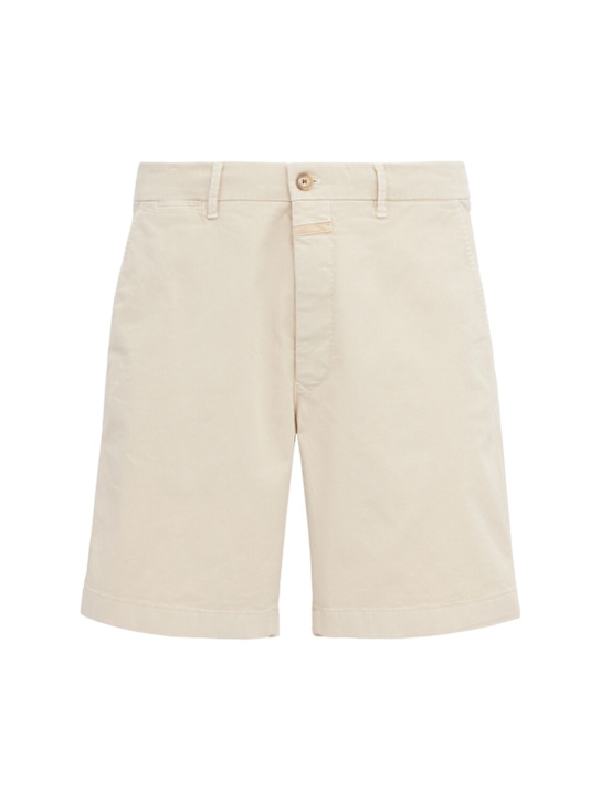Closed: Classic cotton blend chino shorts - Whipped Cream - men_0 | Luisa Via Roma