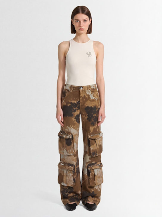 Blumarine: Camouflage cargo pants - Beige - women_1 | Luisa Via Roma