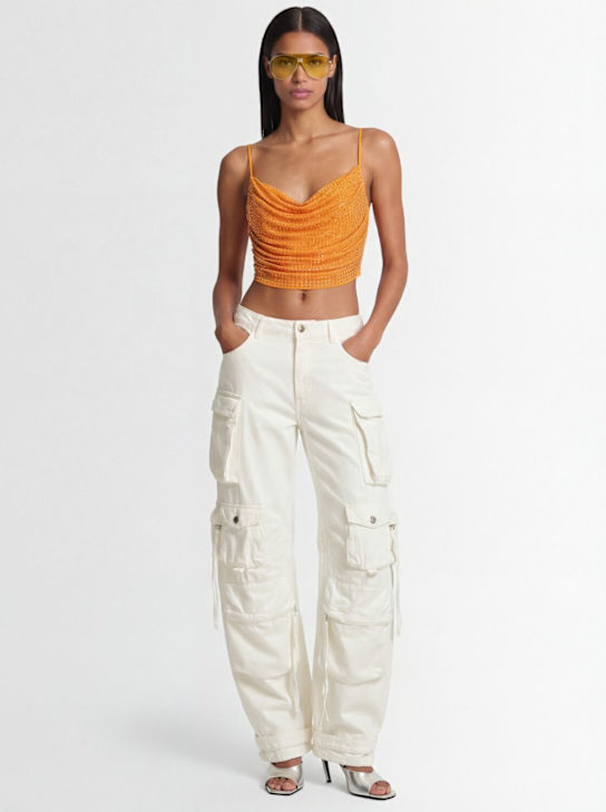 Self-portrait: 橙色网眼上衣 - 橙色 - women_1 | Luisa Via Roma