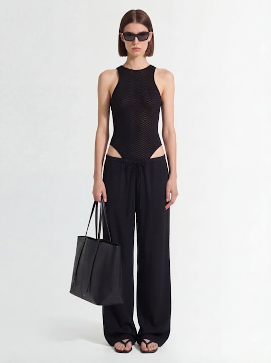 Laneus: Knitted halter neck bodysuit - Nero/Black - women_1 | Luisa Via Roma