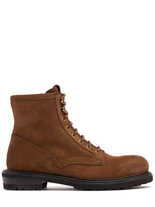 Buttero: Fiorentina leather ankle boots - Sigaro - men_0 | Luisa Via Roma