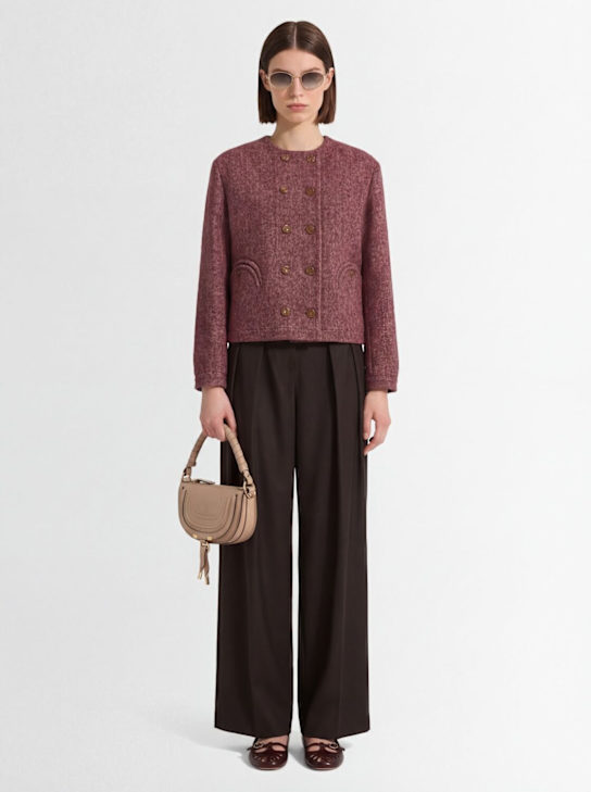 Blazé Milano: Queenie wool bolero jacket - Pink - women_1 | Luisa Via Roma