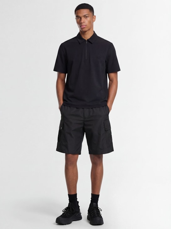 Moncler: Cargo tech shorts - Black - men_1 | Luisa Via Roma