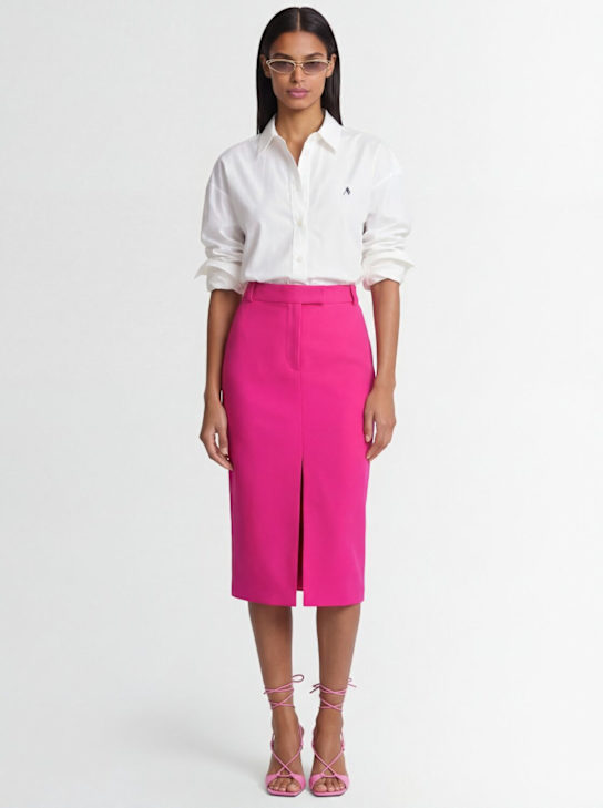 The Attico: Jupe crayon en gabardine de laine stretch - Fuchsia - women_1 | Luisa Via Roma
