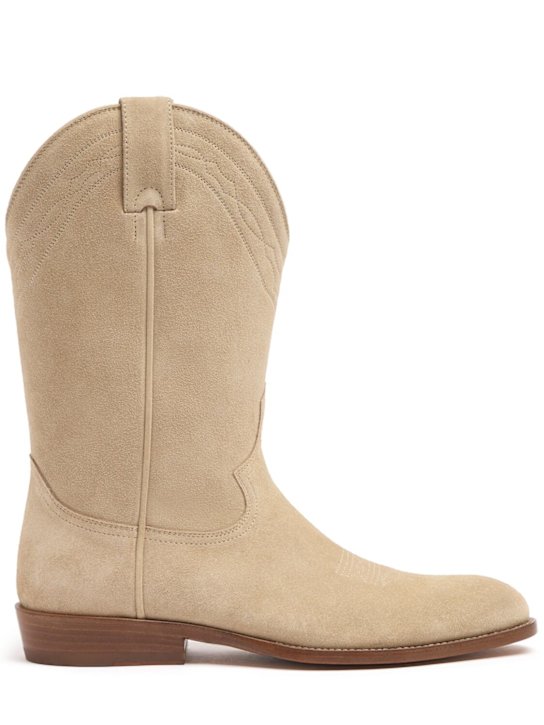 Buttero: Baio suede high boots - Taupe - women_0 | Luisa Via Roma