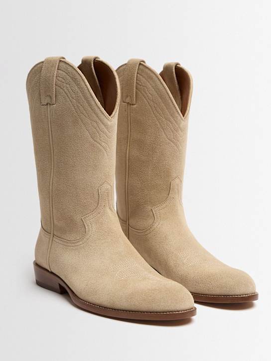 Buttero: Baio suede high boots - Taupe - women_1 | Luisa Via Roma