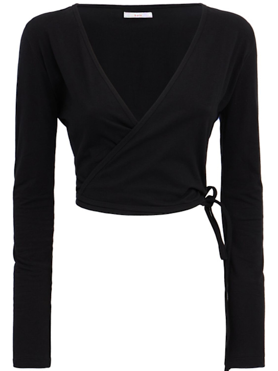 Bare: Wren wrap top - 黑色 - women_0 | Luisa Via Roma