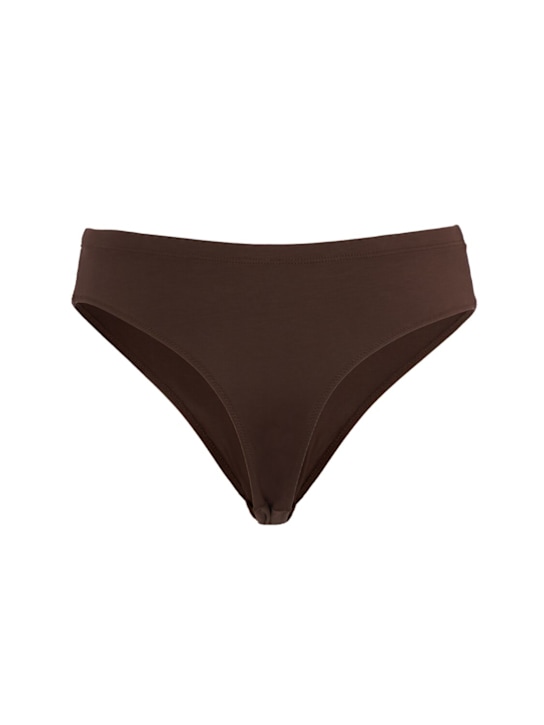 Bare: Lea mid rise Brazilian briefs - ブラウン - women_1 | Luisa Via Roma
