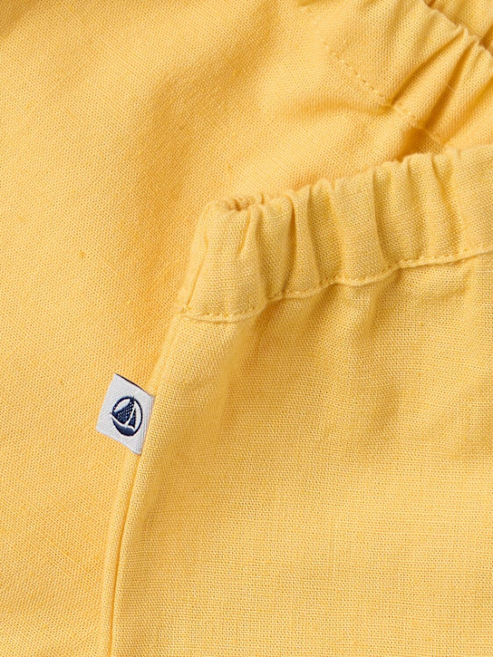 Petit Bateau: Cotton blend pants - Yellow - kids-girls_1 | Luisa Via Roma