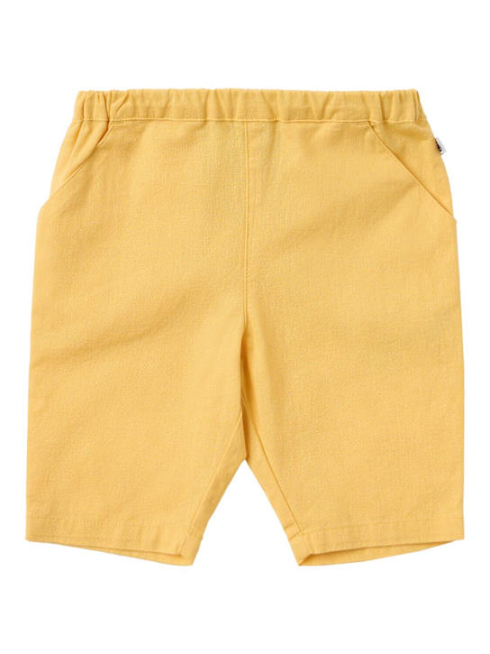 Petit Bateau: Cotton blend pants - Yellow - kids-girls_0 | Luisa Via Roma