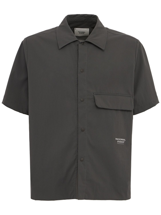 Pas Normal: Light tech relaxed fit shirt - 深灰色 - men_0 | Luisa Via Roma