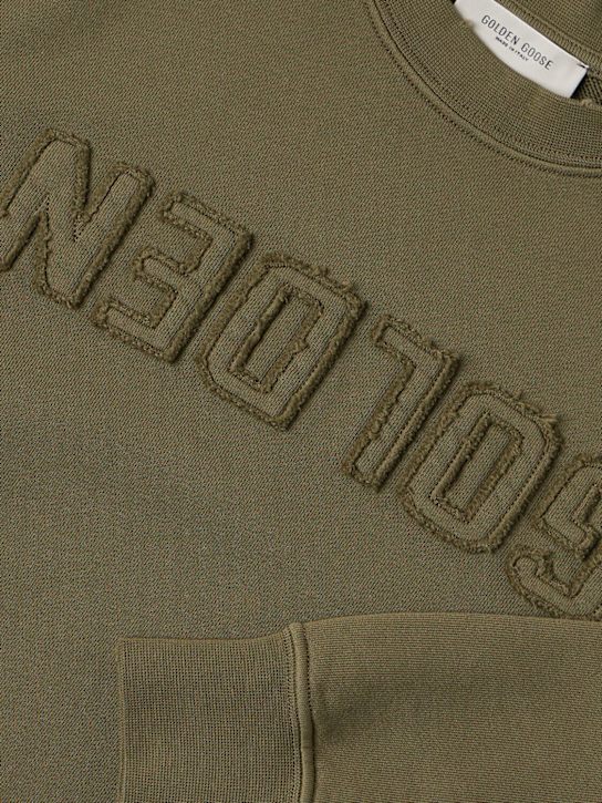 Golden Goose: Cotton sweatshirt - 绿色 - kids-boys_1 | Luisa Via Roma