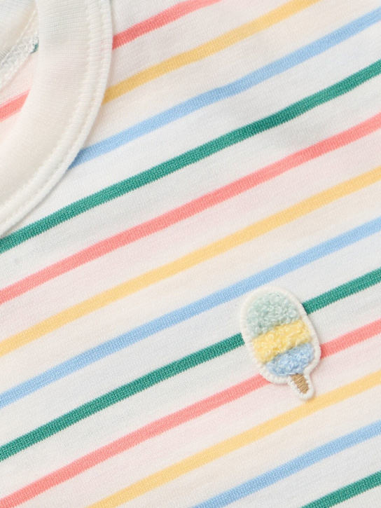 Petit Bateau: Striped cotton jersey t-shirt - Bei/Multi - kids-boys_1 | Luisa Via Roma