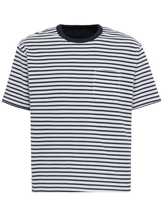 Roy Roger's: T-shirt réversible - Bleu/Blanc - men_1 | Luisa Via Roma