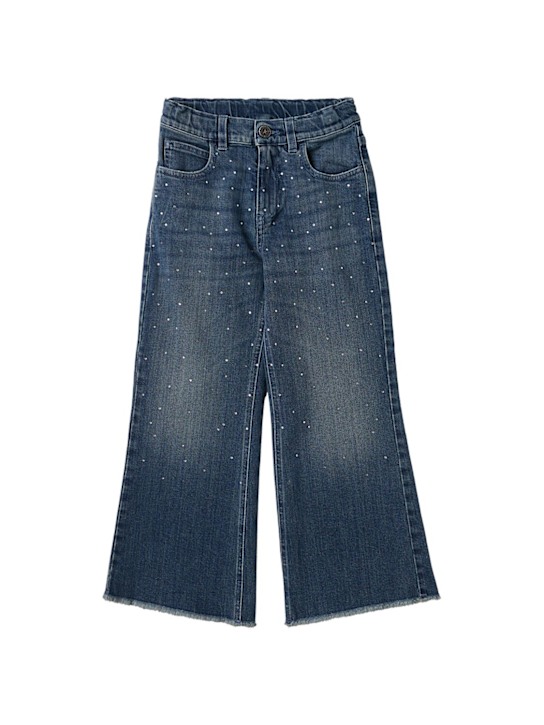 Golden Goose: Cotton blend jeans - 中蓝 - kids-girls_0 | Luisa Via Roma
