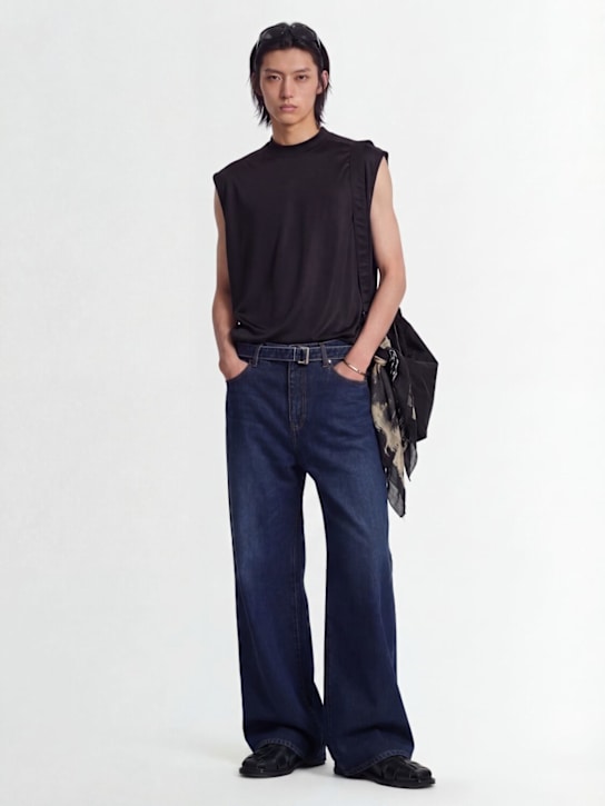 Sacai: Denim jeans w/ belt - Blau - men_1 | Luisa Via Roma