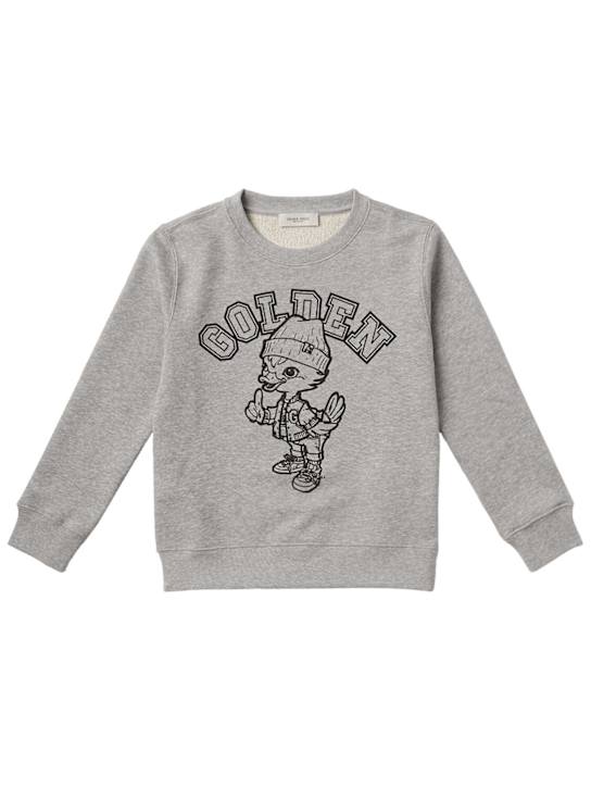 Golden Goose: Cotton sweatshirt - Gris - kids-boys_0 | Luisa Via Roma