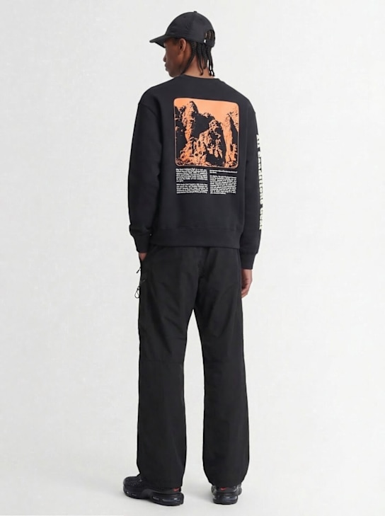 Nike: ACG cotton blend crewneck sweatshirt - Black - men_1 | Luisa Via Roma