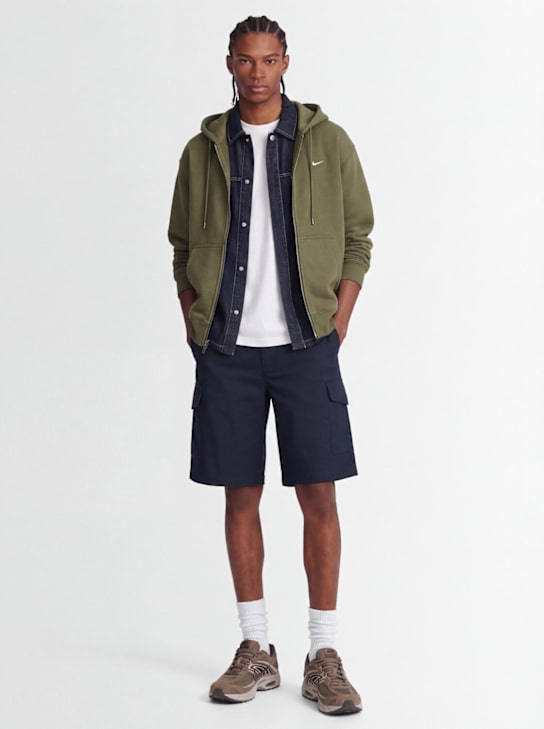 Nike: Life Fleece sweatshirt - Medium Olive/Me - men_1 | Luisa Via Roma