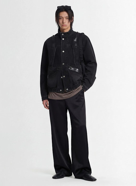 Sacai: Denim jacket - Black - men_1 | Luisa Via Roma