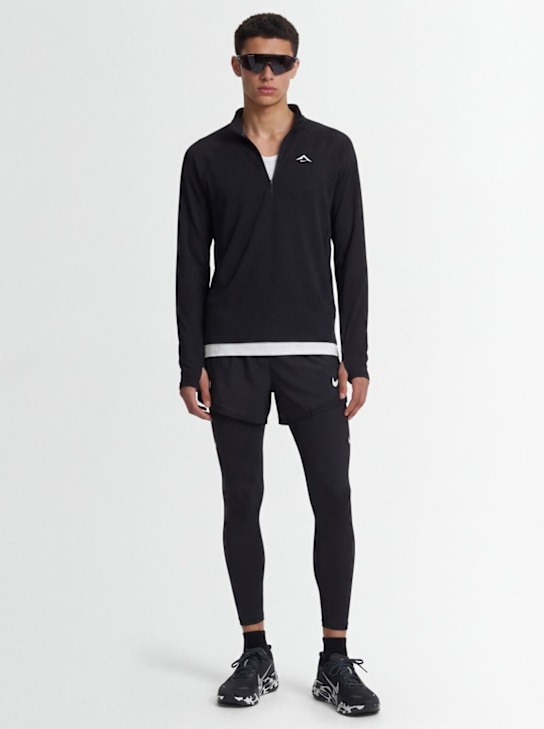 Nike: AeroSwift leggings - Black/Summit Wh - men_1 | Luisa Via Roma