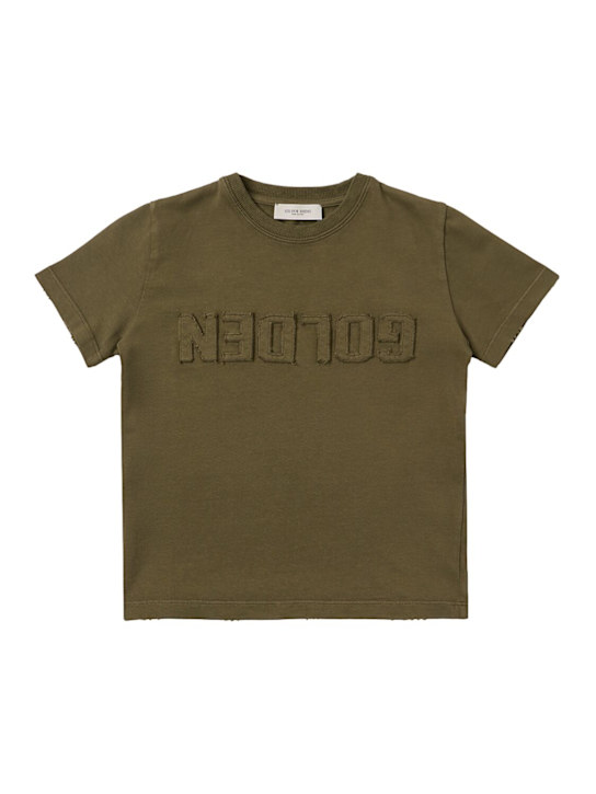 Golden Goose: Cotton t-shirt - Grün - kids-boys_0 | Luisa Via Roma