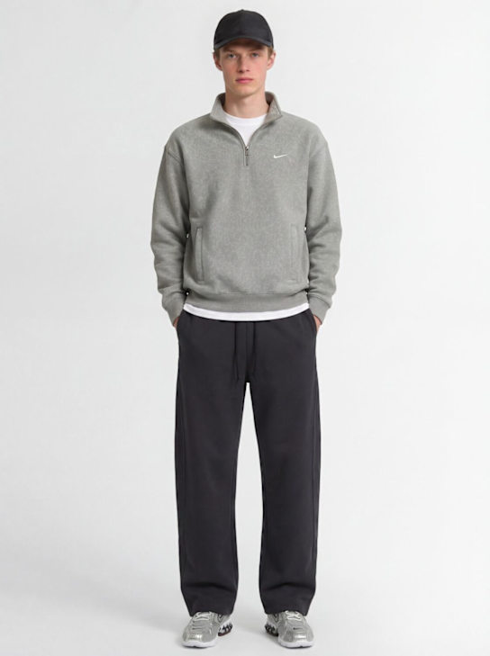 Nike: Solo Swoosh quarter zip sweatshirt - Dk Grey Heather - men_1 | Luisa Via Roma